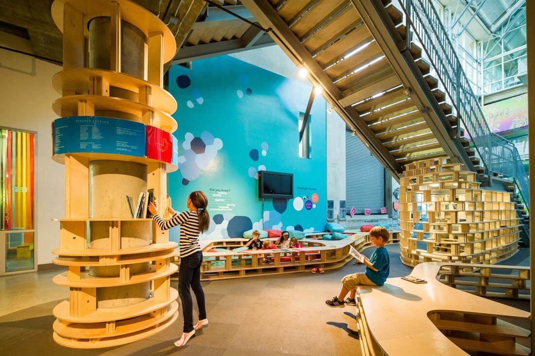 Photos of interactive exhibits at The New Children's Museum in San Diego — American Butler