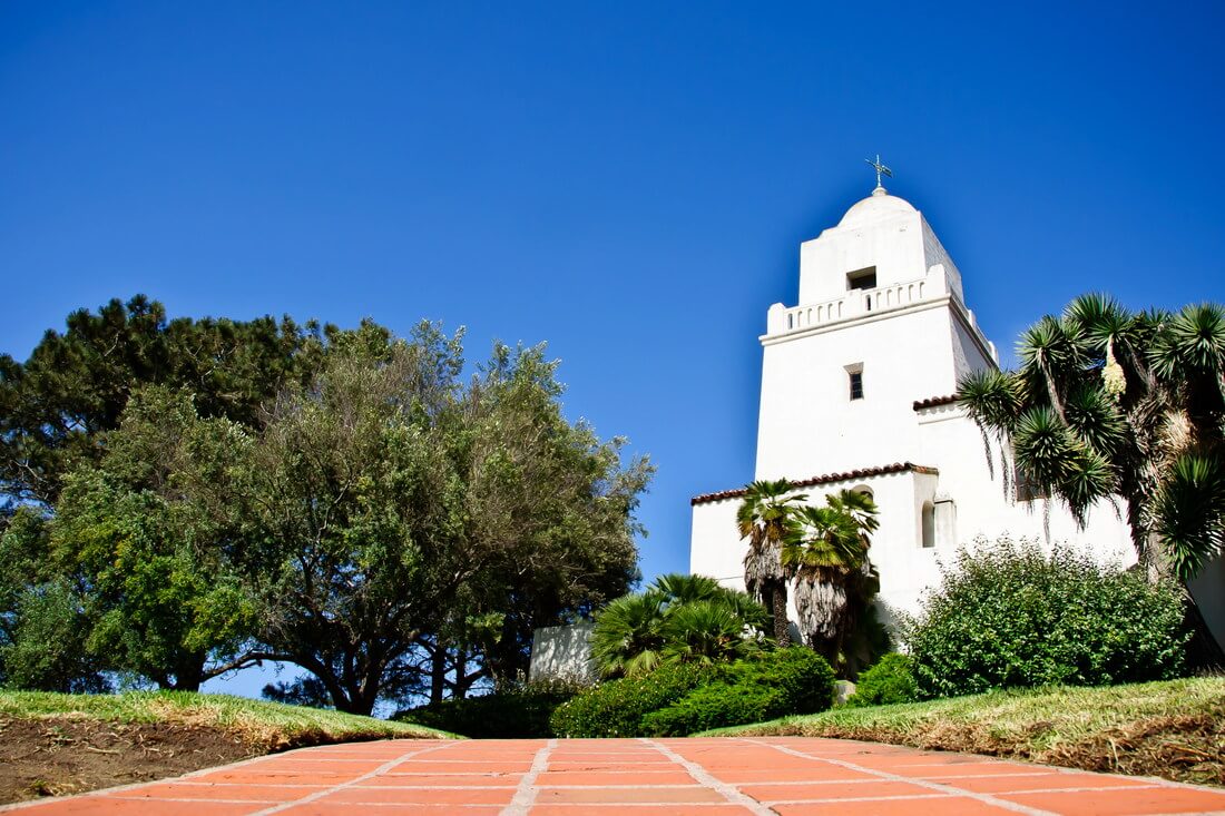 Presidio Park, San Diego — photo of Serra Museum building — American Butler