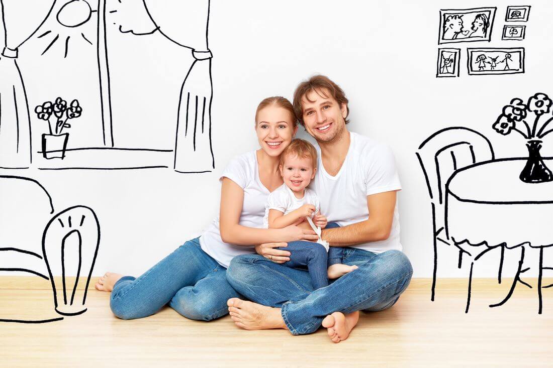 Miami Real Estate Service - family photo in a painted apartment - American Butler