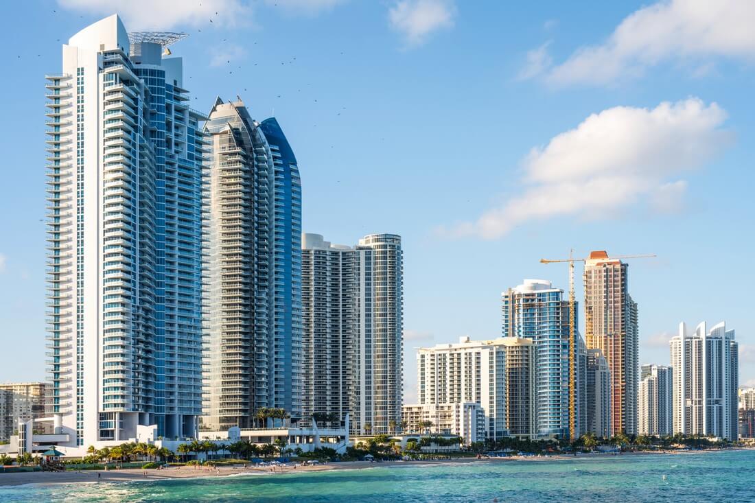 Photo of residential skyscrapers in the Russian district of Miami, Sunny Isles Beach — American Butler