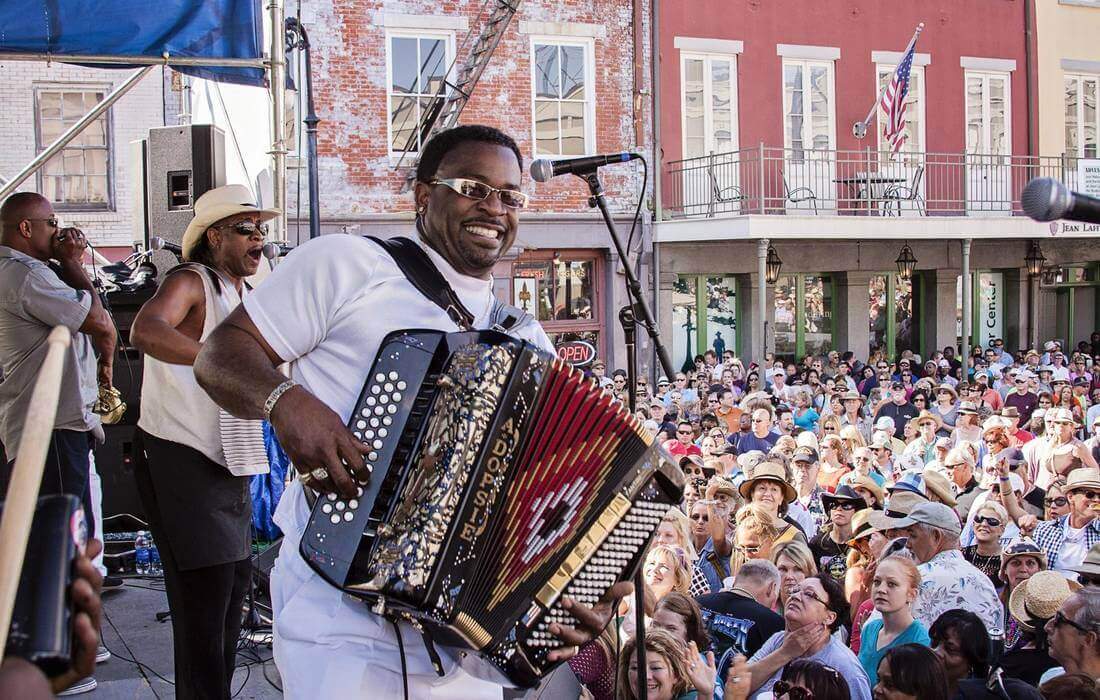 Festivals in New Orleans - Photo of a musician at the French Quarter Festival - American Butler