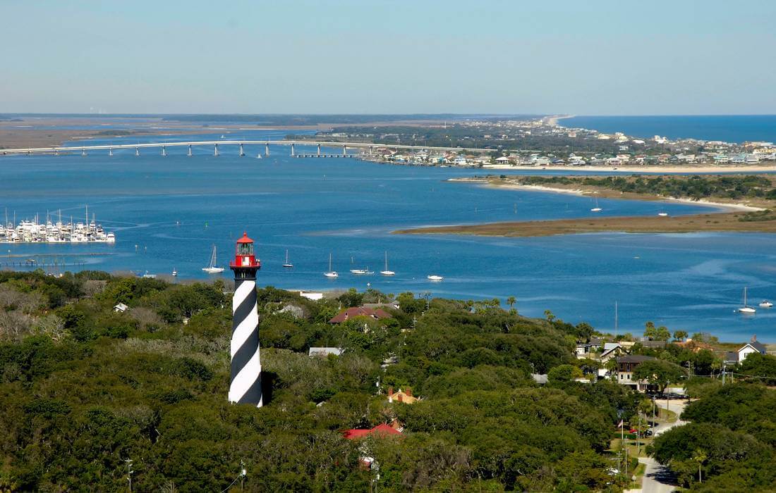 St. Augustine Lighthouse & Maritime Museum - Panoramic photo of the lighthouse in St. Augustine - American Butler