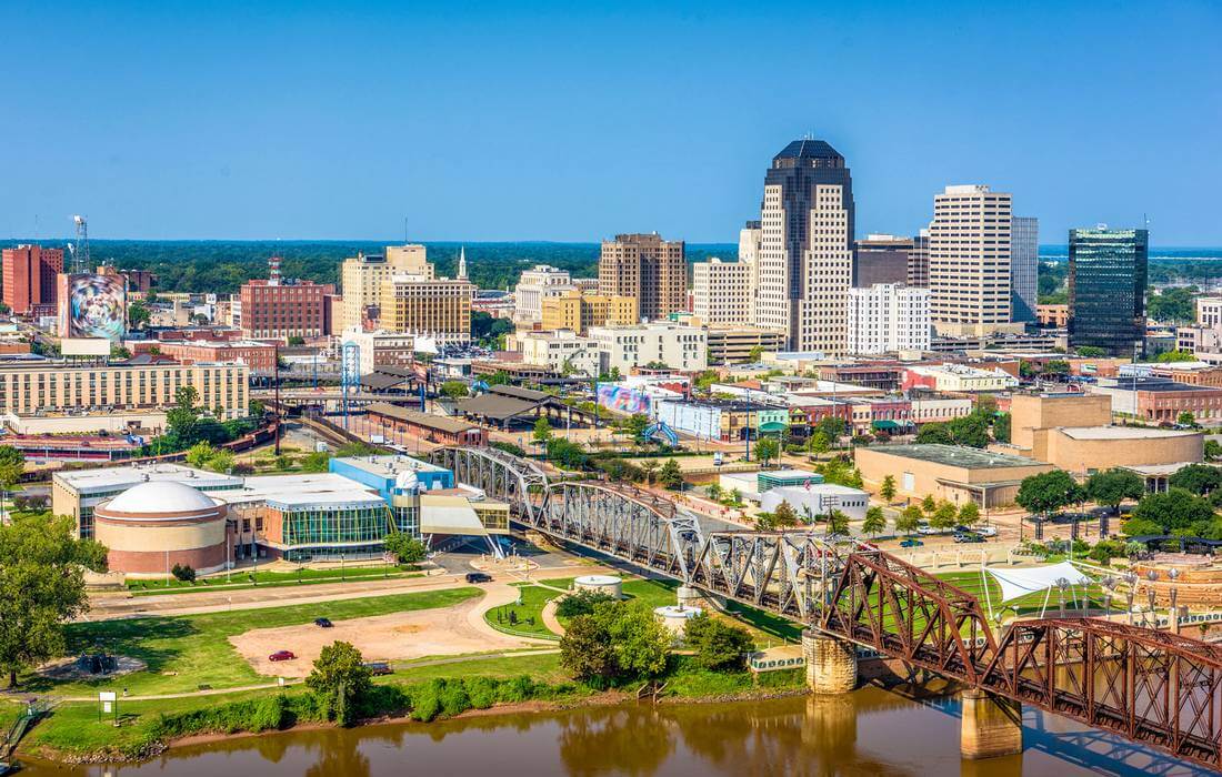 Город Шривпорт в Луизиане - фото с высоты - American Butler