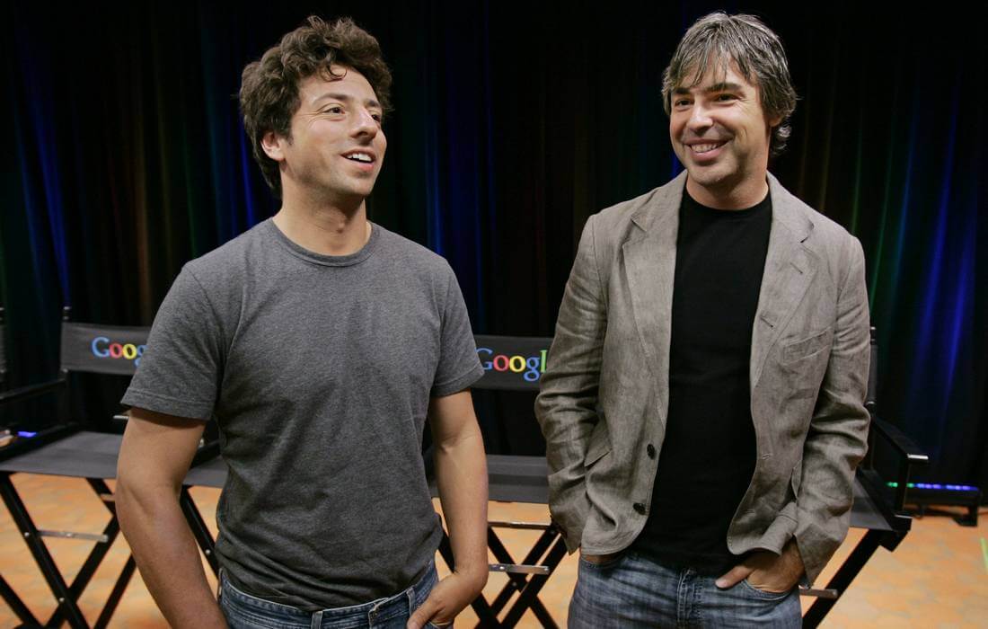 The founders and creators of the Google search engine — Sergey Brin and Larry Page — American Butler