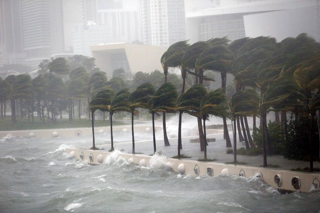 Ураганы в США — фото ветра урагана Ирма в Майами — American Butler
