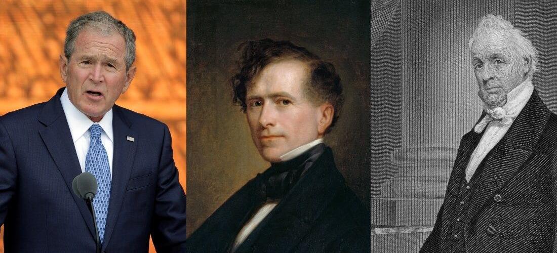 Worst and least favorite presidents in the USA - photo from left to right: George W. Bush, Franklin Pierce, James Buchanan - American Butler
