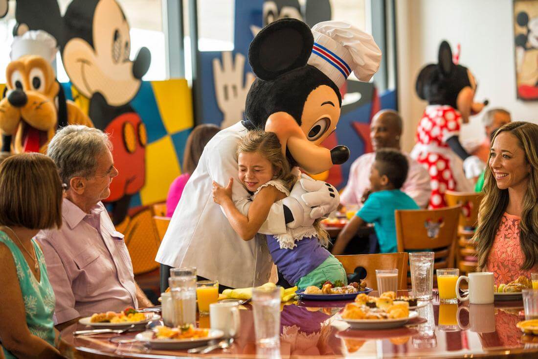 Photo of Mickey Mouse with a girl in Walt Disney Park — Magic Kingdom — American Butler
